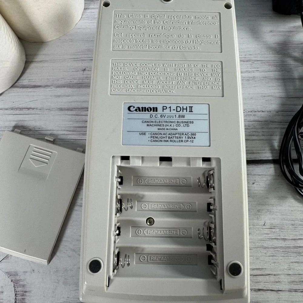 Canon P1-DII Palm Printer Calculator 12 Digit Beige Portable Printing Vintage